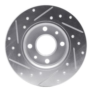 Fiat 500 Brake Rotor (1) - Rear Right - R1 Concepts - Drilled & Slotted - Silver - `09-`19